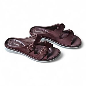 Intini Brown Slide Sandals